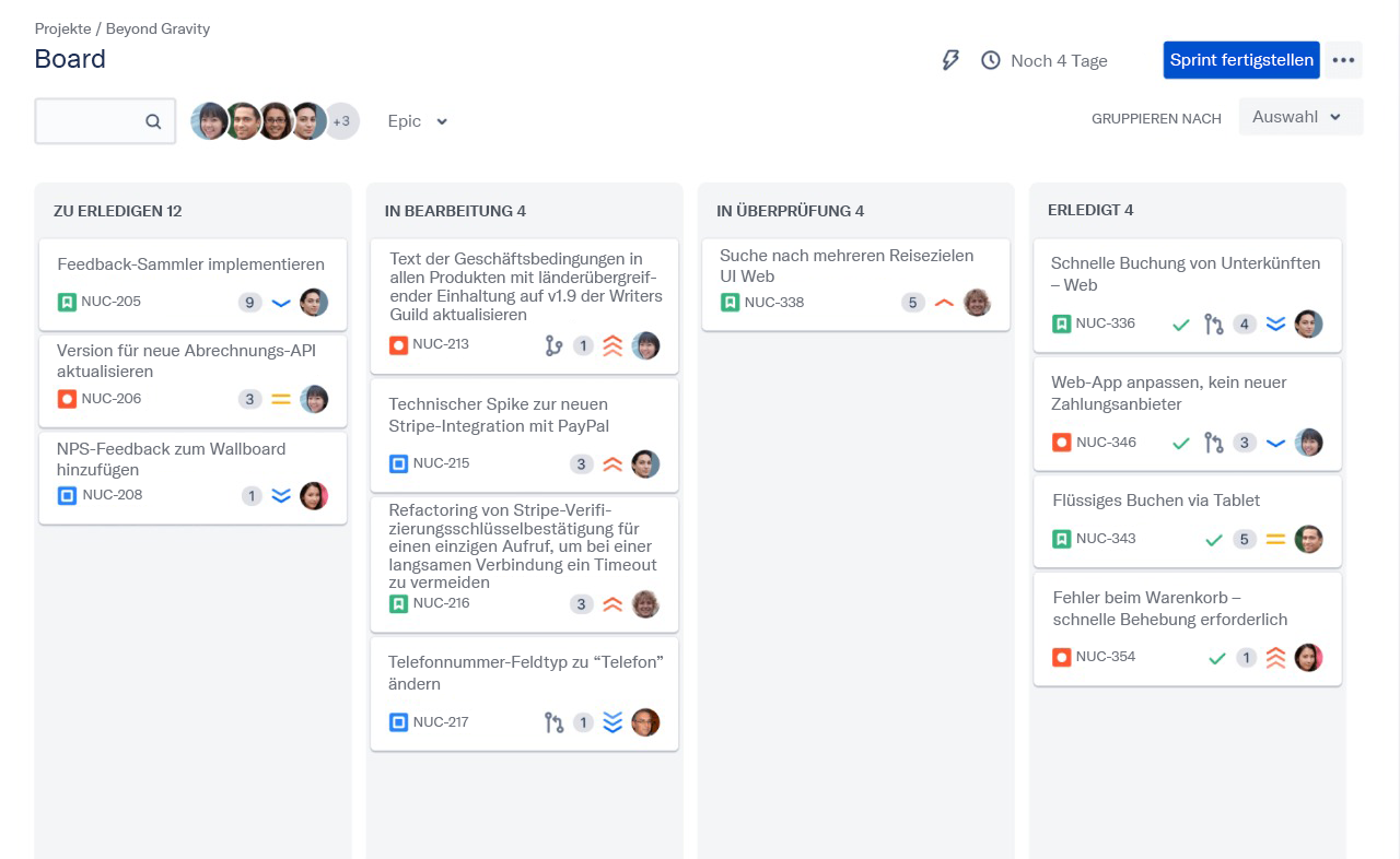 Beispiel: Scrum Board in Jira Software